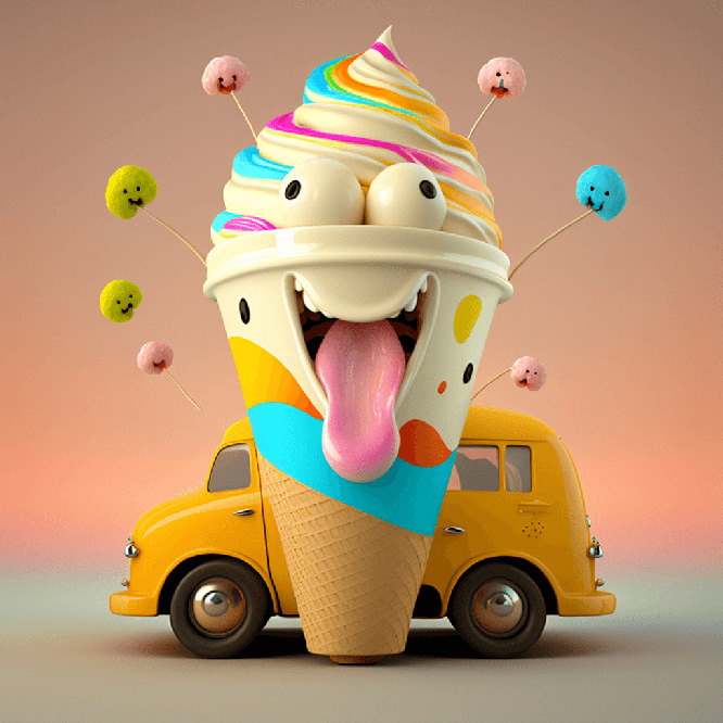 Happy ice cream sining